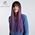 cheap Synthetic Trendy Wigs-Synthetic Wig kinky Straight Natural Straight With Bangs Wig Long Very Long Black / Purple Synthetic Hair 28 inch Women&#039;s Simple Synthetic Ombre Hair Purple BLONDE UNICORN / Natural Hairline