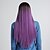 cheap Synthetic Trendy Wigs-Synthetic Wig kinky Straight Natural Straight With Bangs Wig Long Very Long Black / Purple Synthetic Hair 28 inch Women&#039;s Simple Synthetic Ombre Hair Purple BLONDE UNICORN / Natural Hairline