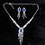 billige Smykkesett-Sapphire Crystal Citrine Jewelry Set Pendant Necklace Tassel Pear Cut Ladies Tassel Party Fashion Cubic Zirconia Silver Plated Earrings Jewelry Yellow / Blue For Party Special Occasion Anniversary