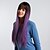 cheap Synthetic Trendy Wigs-Synthetic Wig kinky Straight Natural Straight With Bangs Wig Long Very Long Black / Purple Synthetic Hair 28 inch Women&#039;s Simple Synthetic Ombre Hair Purple BLONDE UNICORN / Natural Hairline