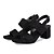 cheap Women&#039;s Sandals-Women&#039;s Sandals Daily Block Heel Sandals Chunky Heel Open Toe Faux Leather Black Green