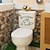 abordables Autocollants muraux décoratifs-repositionnable personnalité créative toilettes stickers muraux décoratif décoration de la maison sticker mural 14x17.5cm pour salon chambre salle de bain
