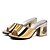 cheap Women&#039;s Sandals-Women&#039;s Sandals Spring &amp; Summer Chunky Heel Peep Toe Daily Faux Leather Black / Gold / Silver