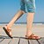 baratos Sandálias para Homem-Homens Sapatos Confortáveis Pele Napa Verão Clássico / Casual Sandálias Caminhada Respirável Preto / Castanho Escuro / Amarelo / Ao ar livre