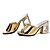 cheap Women&#039;s Sandals-Women&#039;s Sandals Spring &amp; Summer Chunky Heel Peep Toe Daily Faux Leather Black / Gold / Silver