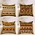 cheap Boho Style-4 pcs Pillow Cover, Abstract Rustic Square Traditional Classic Home Sofa Decorative Faux Linen Cushion cover