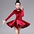 preiswerte Kindertanzkleidung-Latein-Tanz Tanzkleidung für Kinder Kleid Kaskaden Rüschen Mädchen Ausbildung Leistung Langarm Plüsch