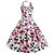 Χαμηλού Κόστους Vintage Φορέματα-Γυναικεία Φόρεμα σε ευθεία γραμμή Αμάνικο Πουά Φλοράλ Εξώπλατο Σουρωτά Δένει στο Λαιμό Κομψό Βίντατζ Δεν Περιλαμβάνεται Ζώνη Λευκό Τ M L XL XXL