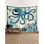 billige dyretepper-Oil Painting Style Large Wall Tapestry Art Decor Blanket Curtain Hanging Home Bedroom Living Room Decoration Seabed Animal Octopus