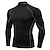 cheap Men&#039;s Active Tees &amp; Tanks-Men&#039;s Compression Shirt Running Shirt Long Sleeve Base Layer Winter Breathable Quick Dry Moisture Wicking Fitness Gym Workout Running Sportswear Activewear Dark Grey Black White