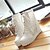 halpa Naisten saappaat-Naisten Bootsit Hidden Heel Pyöreä kärkinen Klassinen minimalismi Päivittäin Juhlat PU Nilkkurit Manteli / Valkoinen / Musta