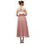 cheap Cocktail Dresses-A-Line Pink White Wedding Guest Formal Evening Dress V Neck Short Sleeve Ankle Length Chiffon Lace with Pleats Appliques 2020