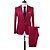olcso Trenchcoat for menn-Men&#039;s Suits Pants Blazer Solid Colored / Color Block Regular Fit Acrylic / Polyester Men&#039;s Suit Blue / Wine / Gray - Notch lapel collar