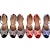 voordelige Latin dansschoenen-Dames Latin schoenen Salsa schoenen Prestatie Glitter kristal pailletten juwelen Hakken Gesplitst Tule Wijd uitlopende hak Enkelriempje Zwart Rood Blauw