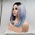 ieftine Peruci Sintetice Dantelă-Synthetic Lace Front Wig Matte kinky Straight Bob Layered Haircut Lace Front Wig Short Black / Smoke Blue Synthetic Hair 24 inch Women&#039;s Cosplay Women Ombre Hair Blue Purple Sylvia