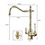 cheap Rotatable-Brass Kitchen Faucet,Electroplated Standard Spout Two Handles One Hole Vessel with	Cold and Hot Switch