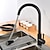 billige Uttrekkbar spray-kjøkkenvask blandebatteri med uttrekkbar sprøyte svart, 360 svingbare enkeltgreps kjøkkenkraner dekkmontert, ett hulls kjøkkenvaskkran i messing vannbeholderkraner