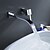 baratos Montagem de Parede-Bathroom Sink Faucet - Waterfall Chrome Wall Mounted Single Handle Two HolesBath Taps