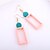 halpa Muotikorvakorut-Women&#039;s Hoop Earrings Dangle Earrings Geometrical Simple Korean Fashion Modern Wood Earrings Jewelry Yellow / Light Pink For Carnival Street Holiday Work 1 Pair