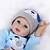 cheap Reborn Doll-24 inch Reborn Doll lifelike Gift Non Toxic Hand Applied Eyelashes Artificial Implantation Blue Eyes Cloth 3/4 Silicone Limbs and Cotton Filled Body with Clothes and Accessories for Girls&#039; Birthday