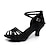 cheap Latin Shoes-Women&#039;s Latin Shoes Ballroom Shoes Salsa Shoes Basic Sandal Solid Color Flared Heel Buckle Almond Black Blue / Satin