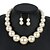 abordables Parures de Bijoux-Femme Collier Boucles d&#039;Oreille Collier de perles Géométrique simple Elégant Doux Mode Le style mignon Imitation de perle Des boucles d&#039;oreilles Bijoux Noir blanc / Blanche / Noir Pour Mariage Soirée