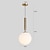 cheap Island Lights-1-Light 20 cm Pendant Light Metal Glass Globe Electroplated Painted Finishes Contemporary Artistic 110-120V 220-240V