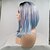 baratos Perucas Sintéticas com Renda-Perucas Lace Front Sintéticas Mate Kinky Liso Corte Bob Corte em Camadas Frente de Malha Peruca Curto Preto / Azul de fumaça Cabelo Sintético 24 polegada Mulheres Fantasias Feminino Cabelo Ombre Azul