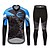 cheap Men&#039;s Clothing Sets-MUBODO Men&#039;s Long Sleeve Cycling Jersey with Tights Winter Fleece Blue Bike Clothing Suit Breathable Quick Dry Reflective Strips Sports Mesh Mountain Bike MTB Road Bike Cycling Clothing Apparel