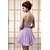 Χαμηλού Κόστους Κοκτέιλ Φορέματα-Γραμμή Α Όμορφη Πλάτη Φανταχτερό Καλωσόρισμα Κοκτέιλ Πάρτι Φόρεμα Καρδιά Αμάνικο Κοντό / Μίνι Σιφόν με Χάντρες Πούλιες 2020