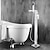cheap Bathtub Faucets-Bathtub Faucet - Contemporary Chrome Free Standing Ceramic Valve Bath Shower Mixer Taps / Single Handle One Hole