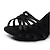 voordelige Latin dansschoenen-Dames Latin schoenen Ballroom schoenen Salsa schoenen Standaard Sandalen Effen kleur Wijd uitlopende hak Gesp Amandel Zwart Blauw / Satijn