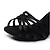 abordables Zapatos de baile latino-Mujer Zapatos de Baile Latino Salón Zapatos de Salsa Básico Sandalia Un Color Tacón Carrete Hebilla Almendra Negro Azul / Satén