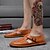 cheap Men&#039;s Sandals-Men&#039;s Leather Shoes Leather Spring &amp; Summer Casual Sandals Non-slipping Black / Brown / White