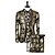 cheap Men&#039;s Trench Coat-Gold Paisley Regular Fit Polyester Men&#039;s Suit - Notch lapel collar / Plus Size