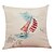 cheap Throw Pillows-Set of 6 Marine Life Linen Cushion Cover Home Office Sofa Square Pillow Case Decorative Cushion Covers Pillowcases (18*18inch)