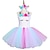 billige Kjoler-pastell unicorn bustle tutu kjoler prinsesse barnedag kjolen slitasje pannebånd