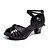 Χαμηλού Κόστους Latin Παπούτσια-Γυναικεία Παπούτσια Χορού Δερματίνη Παπούτσια χορού λάτιν / Παπούτσια σάλσα Πέδιλα Κουβανικό Τακούνι Μη Εξατομικευμένο Μαύρο / Ασημί / Εσωτερικό / EU38