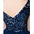 levne Koktejlové šaty-A-Line Sparkle Blue Homecoming Cocktail Party Dress Jewel Neck Short Sleeve Short / Mini Tulle Sequined with Sequin 2020
