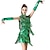 Χαμηλού Κόστους Latin Ρούχα Χορού-latin χορευτικό φόρεμα γκλίτερ φούντα με κρόσσια στο πλάι ντραπ γυναικεία προπόνηση φόρεμα πάρτι ελαστάνη με παγιέτες τερυλέν