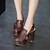 cheap Women&#039;s Heels-Women&#039;s Heels Chunky Heel Round Toe Classic British Daily Party &amp; Evening PU Black / Khaki / Brown