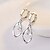 cheap Earrings-Women&#039;s Clear AAA Cubic Zirconia Hoop Earrings Long Love Sweet Fashion S925 Sterling Silver Earrings Jewelry Silver For Wedding Party Daily 1 Pair