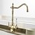 cheap Rotatable-Brass Kitchen Faucet,Electroplated Standard Spout Two Handles One Hole Vessel with	Cold and Hot Switch