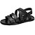 cheap Men&#039;s Sandals-Men&#039;s Comfort Shoes Cowhide Summer Sandals Black / White