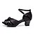 cheap Latin Shoes-Women&#039;s Dance Shoes Leatherette Latin Shoes / Salsa Shoes Sandal Cuban Heel Non Customizable Black / Silver / Indoor / EU38