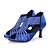 cheap Latin Shoes-Women&#039;s Latin Shoes Heel Splicing Flared Heel Black Red Blue Zipper