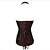 cheap Corsets &amp; Shapewear-Women&#039;s Zipper Overbust Corset - Vintage, Vintage Style / Stylish Black Brown S M L