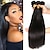 cheap Human Hair Weaves-3 Bundles Hair Weaves Brazilian Hair Straight Human Hair Extensions Virgin Human Hair Natural Color Hair Weaves / Hair Bulk Bundle Hair One Pack Solution 8-28 inch Natural Color Odor Free Smooth Best