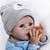 preiswerte Lebensechte Puppe-24 Zoll wiedergeborene Puppe lebensechtes Geschenk ungiftig von Hand aufgetragene Wimpern künstliche Implantation blaue Augen Tuch 3/4 Silikonglieder und baumwollgefüllter Körper mit Kleidung und