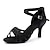 cheap Latin Shoes-Women&#039;s Latin Shoes Ballroom Shoes Salsa Shoes Line Dance Performance Practice Satin Basic Heel Solid Color Flared Heel Ankle Strap White Black Khaki